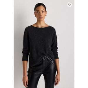 Mongolian Cashmere Boatneck Sweater Heather Charcoal Size M